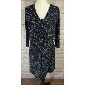 White House Black Market Faux Wrap Dress Small Stretchy Slinky Career Work